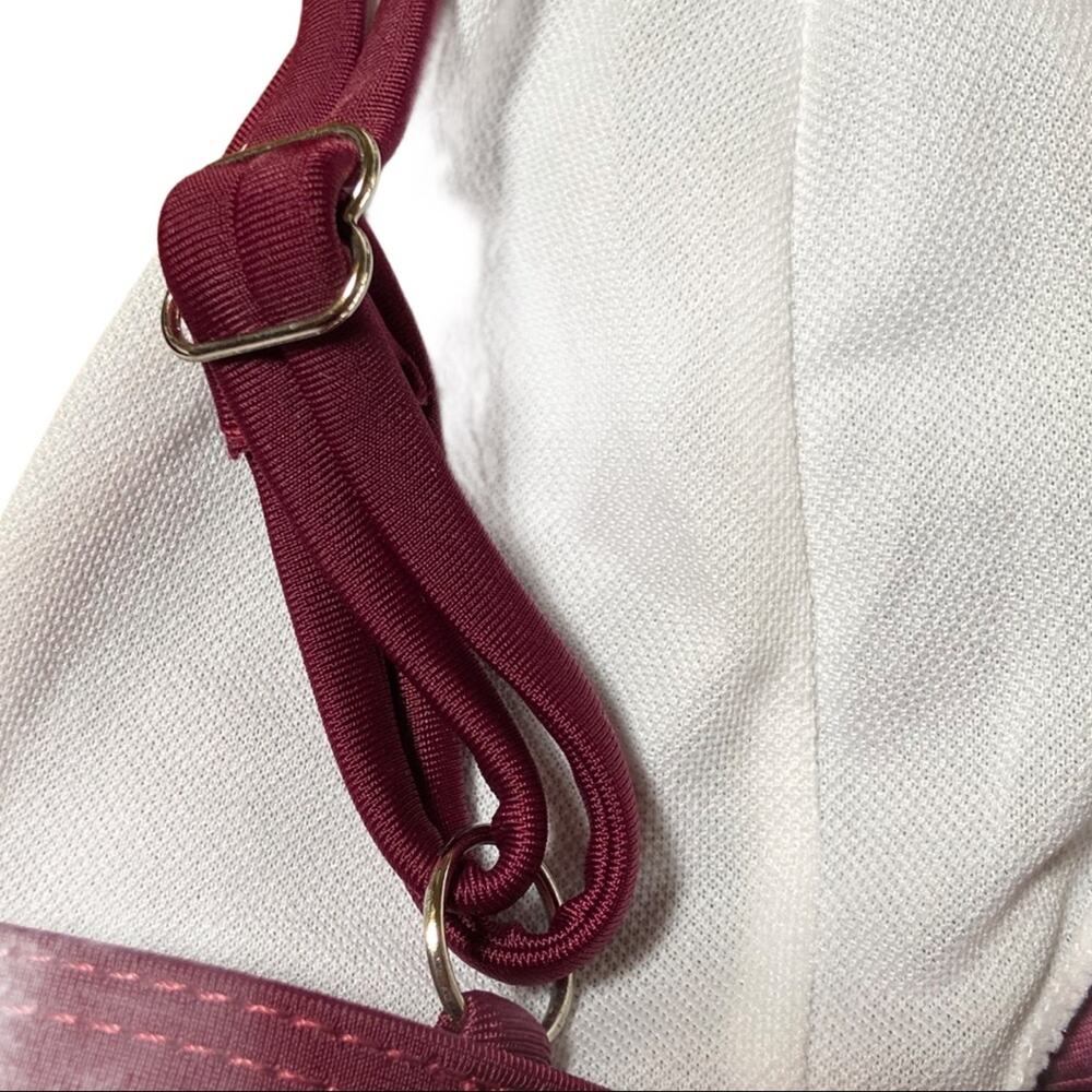Maroon Triangle Double Strap Bikini Top Sz Medium - Picture 8 of 9